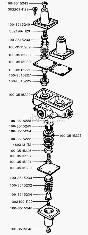 ЗИЛ ЗИЛ-5301 (2006) Схема Тройной защитный клапан-126 banga.ua